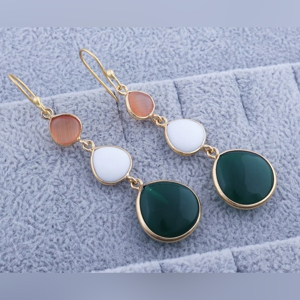 Agate Gold Earrings